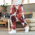 thumbnail image 4 of Streetwear Spring Summer Harajuku Casual Harem Men's Pants Printing Oversize Pants Ankle Length Cotton Baggy Pants For Man, 4 of 6