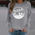 thumbnail image 1 of Nouveaux Hauts d'Été pour Femmes 2023 Chemises Col Rond Manches Longues Hauts Blouse Imprimée Coupe Décontractée Chandail en Molleton Oversize pour Femmes, 1 of 6