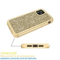 thumbnail image 3 of Compatible con iPhone 13 Series Case, Slim Luxury Glitter Sparkle Bling Shiny Girly Women Thin Protective Girl Women Phone Case Cover para iPhone13 Pro - Oro amarillo oso de fresa  necesidades diarias, 3 of 4