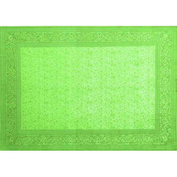Ahgly Company Indoor Rectangle Abstract Green Contemporary Area Rugs, 3' x 5'