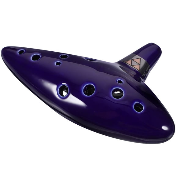 KONTONTY 12 Holes Alto C Ceramic Ocarina Flute Blue Durable Handmade Instrument