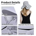 thumbnail image 6 of Sun Hats for Women, Wide Brim UPF 50+ Bucket Sun Hat with Neck Flap Ponytail, Lightweight and Foldable for Outings, Hiking, Gardening and Camping, Purple, 6 of 7