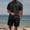 Black, variant on WWV Mens Matching Shirt and Shorts Set Lapel Short Sleeve Button Shirt Elastic Waist Shorts Outfits Solid Color Stylish Loose Fit Holiday Leisure Suit Black L