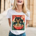 thumbnail image 2 of Womens Anime Cat Ramen Graphic T-Shirts Japanese Funny Graphic Short Sleeve Tees Kawaii Cat Anime Gifts Tops, 2 of 5