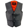 thumbnail image 4 of Milwaukee Leather ML1927 Men's Black Premium Leather Side Buckle Motorcycle Rider Vest w/ Eagle Nickel Snaps Closure X-Large, 4 of 6