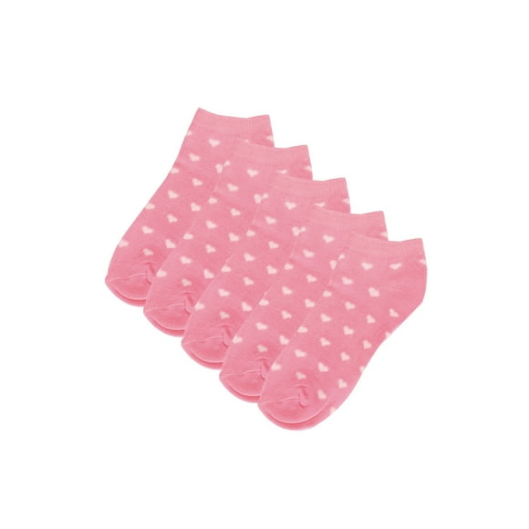 INSPIRE CHIC Calcetines deportivos de corte bajo con puño elástico para mujeres, talla de zapatos para niños grandes y niñas 3-5.5 / Edad 7-9, color rosa con corazón