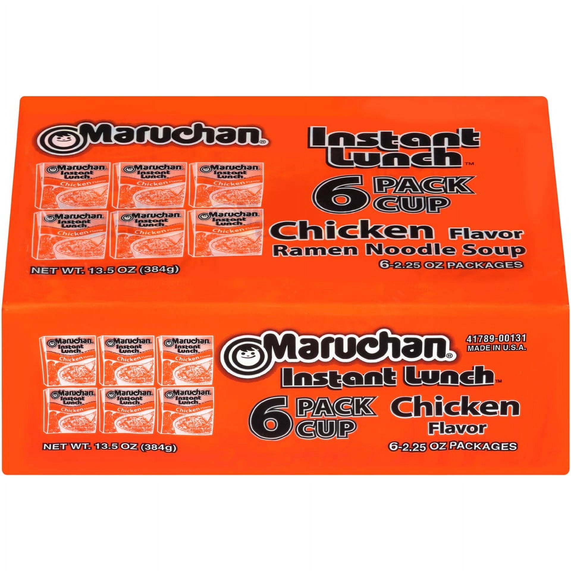 (12 pack) Maruchan Instant Lunch Ramen Noodles, Chicken Flavor, 2.25 oz Cup, Pack of 6