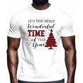 thumbnail image 2 of Camisetas gráficas informales de manga corta con diseño de árbol de Navidad para hombre, 2 of 8