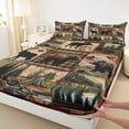 thumbnail image 3 of Manfei Jungle Bear Moose Full Size Sheets,Cpuntryside Scensey Bed Sheets,Rustic Farmhouse Cabin Sheet Sets For Boys Kids,Breathable Home Decor,4 Pieces, 3 of 7