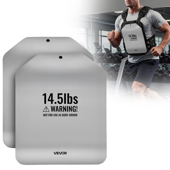 VEVOR Curved Weight Vest Plates, 14.5 LB Pairs, Premium Steel Tactical Weighted Plates for Vest, Ergonomic Design, for Strength Endurance Training, Running, Jogging, Fitness, Heavy Workouts