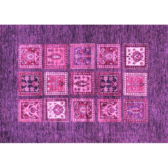 Ahgly Company Indoor Rectangle Abstract Pink Modern Area Rugs, 7' x 10'