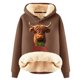 thumbnail image 1 of WILLBEST Sudadera Deportiva para Mujer con Capucha y Estampado Navideño de Vaca X-Grande, 1 of 4