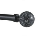 thumbnail image 3 of Exclusive Home Black Pearl Mosaic 1" Curtain Rod and Coordinating Finial Set, Matte Black, Adjustable 36"-72", 3 of 6