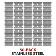 50-Pack High Quality Stainless Steel Single Edge Razor Scraper Blades Individually Wrapped - #9 .009" Thick x 1.5" Wide