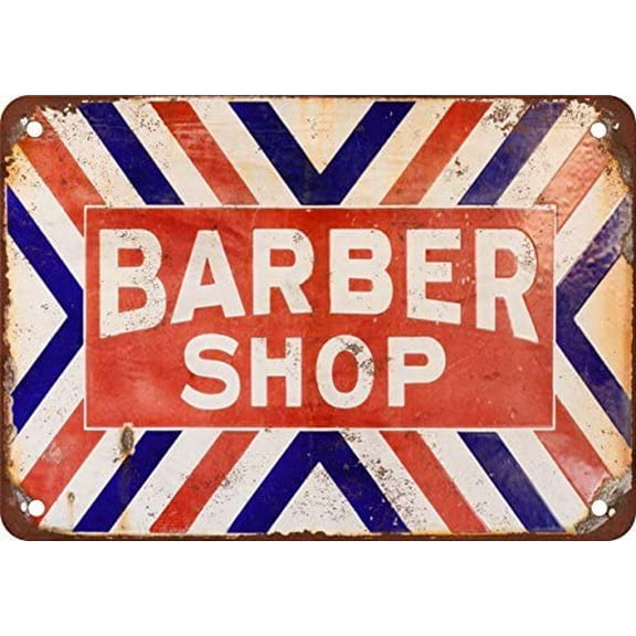 Barber Shop Vintage Look Reproduction Metal Aluminum Sign Size: 12 x 8 Inches