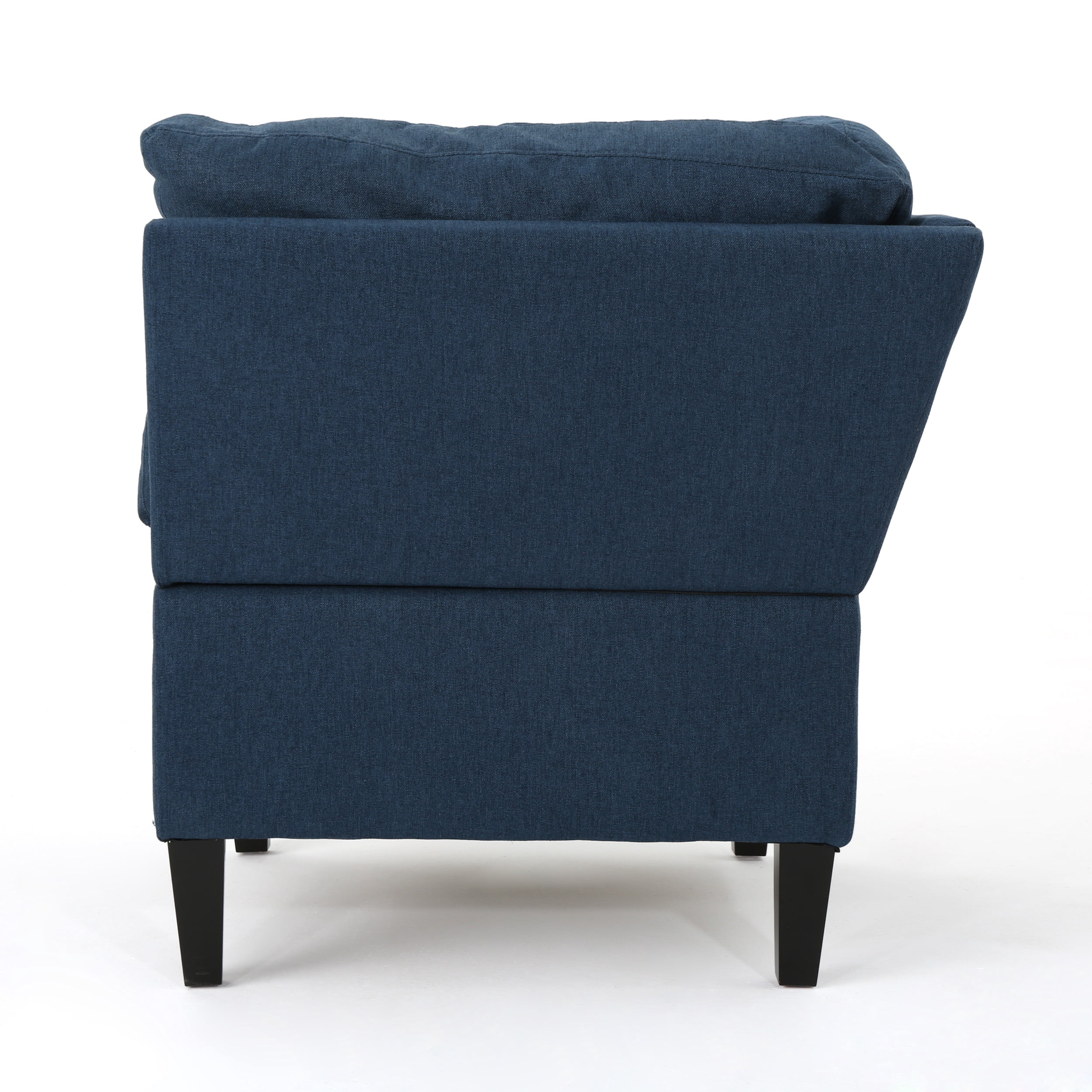 Noble House Miller Contemporary 10 Piece Fabric Sectional Sofa, Navy Blue, Dark Brown