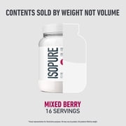 Isopure Clear Low Carb 100% Whey Protein Isolate Powder, Mixed Berry, 20g Protein, for Muscle Growth & Recovery, 16 Servings