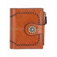 thumbnail image 1 of Cartera Mujer Xtellar color cafe, Corto Billeteras de Piel con Cremallera, Monedero Pequeño con Bloqueo RFID,Tarjetero con Ranuras de Identificación,Carteras de Dama, 1 of 5