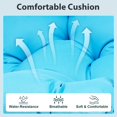 thumbnail image 3 of UHOMEPRO Hanging Egg Chair with Stand, Patio PE Wicker Swing Chair with Cushion and Headrest, Outdoor Hammock Egg Chair for Home Bedroom Patio Balcony, 350 lbs Capacity, Beige+Blue, 3 of 9
