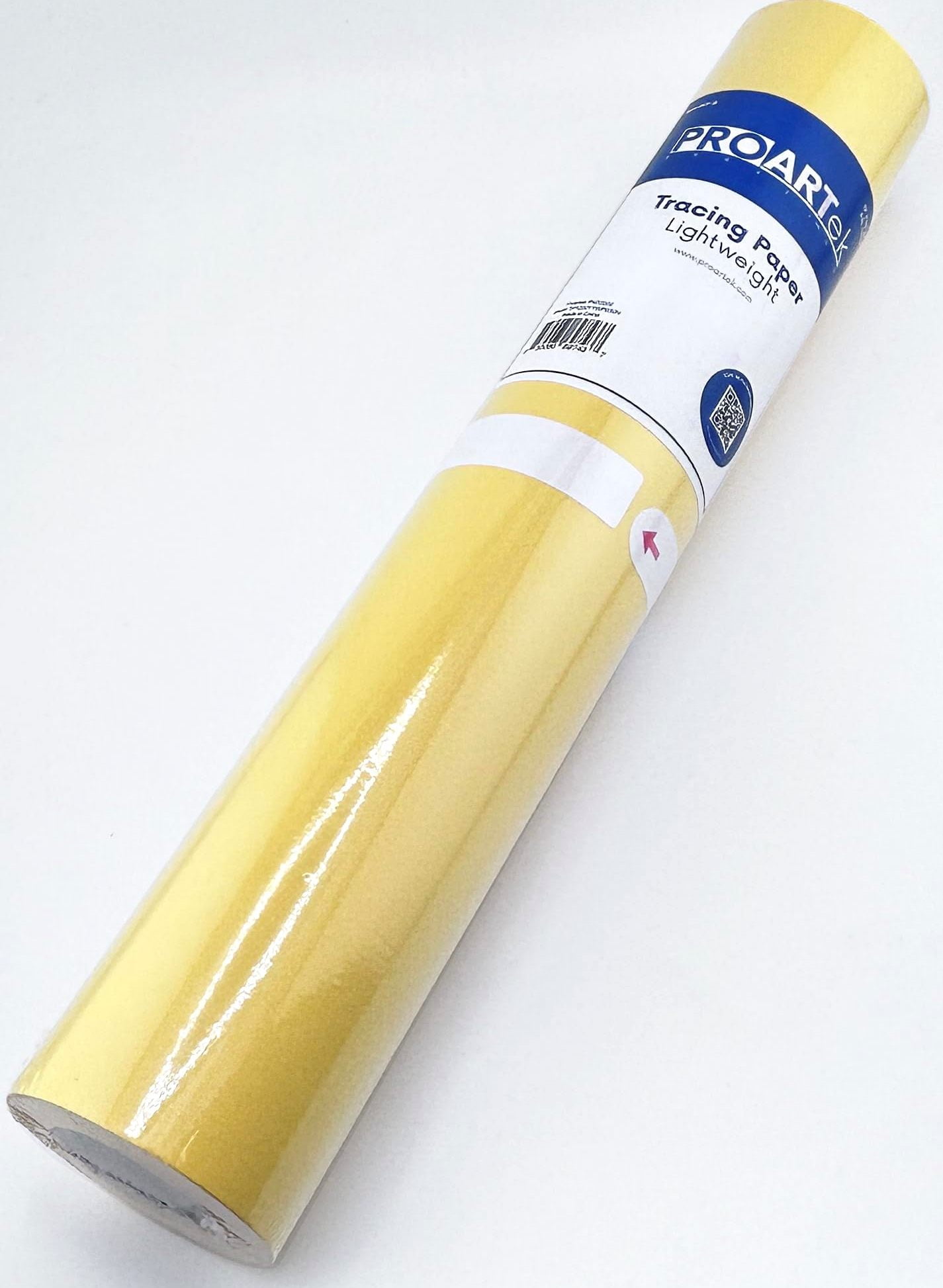 Proartek PK00050 Model TP1250Y1WP030N Type 55Y-G Yellow Tracing Paper Roll; 12 Inches x 50 Yards; 1-Inch Core; Transparent Surface; Accepts Pencil, Ink, and Marker; 8 lb. Basis Weight