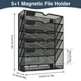 LUIISIS 6 Tier Wall File Organizer, Mesh Wall File Holder No