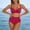 Red, variant on Women's Two Pieces Plus Size Bikini Set Solid Color High Waist Bikini Bottom Bathing Suits Summer Fall Casual Seaside Beach Swimsuit,White,M