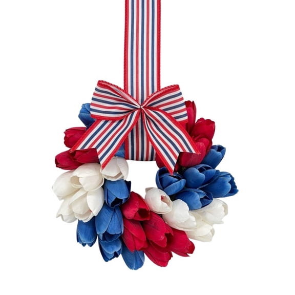 250th Anniversary Patriotic Wreath, Red White and Blue Wreath All-Weather Farmhouse Outdoor Holiday Decoration, Memorial Wreaths 3D Eagle Wreaths for Front Door (P)