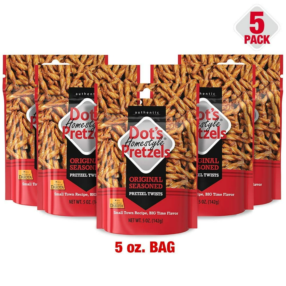 Dot's Homestyle Pretzels 5 oz. Bag (5 Pack) Snack Sized Seasoned Pretzel Snack Sticks Walmart