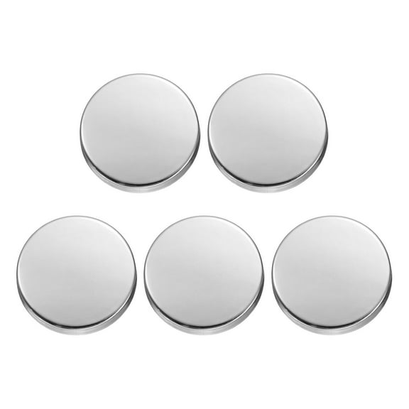 Uxcell 5pcs Metal Round Buttons 20mm Alloy Flat Sewing Buttons, Bright Silver