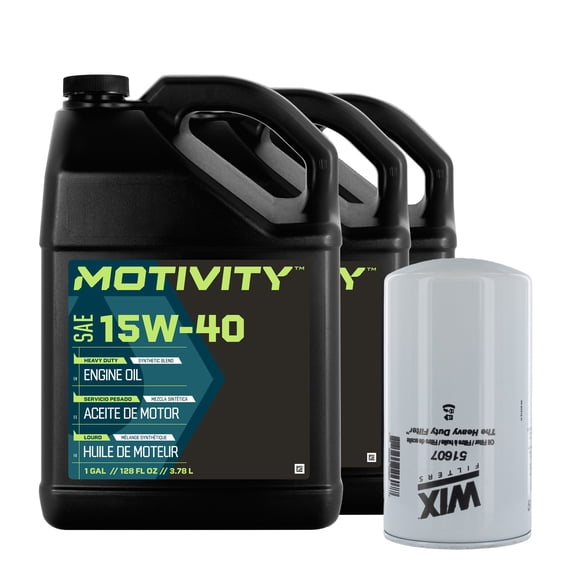 Motivity Heavy Duty 15W-40 Synthetic Oil Change Kit Compatible With Ram 2500 3500 4500 5500 6.7L/5.9L Cummins 1989-2024 - 3 Gallons