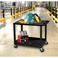 thumbnail image 4 of Luxor 18" x 32" Two Shelf Combination Flat/Tub Utility Cart - Black, 4 of 4