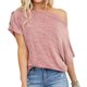 thumbnail image 1 of Top tipo túnica con manga de muñeca,Camiseta con botones laterales para mujer, camiseta holgada de verano con hombros descubiertos para mujer, características mejoradas, 1 of 6