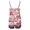 thumbnail image 5 of Xmyrz Valentine's Day Pajama Sets For Women 2 Piece Lace Attractive Shorts Set Tank Top Classic Recreation Print Loose Trendy Heart Sleepwear Pj Outfit Sets, 5 of 5