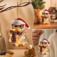 thumbnail image 4 of QISIWOLE 2D Christmas Owl with Glasses Hat Scarf Tree Ornament, Festive Hanging Decoration, 3.15 x 3.15 in Plastic Ornament, for Christmas Tree and Holiday Decor, 4 of 7