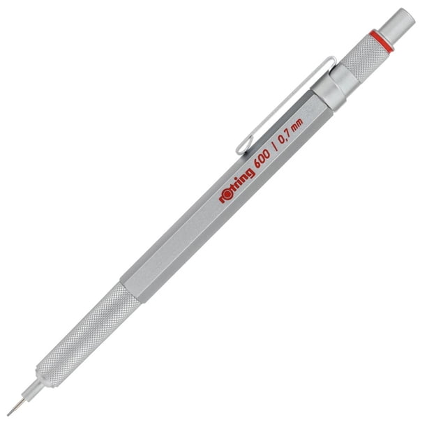 Portaminas Rotring Serie 600 0.7mm Cuerpo Plateado