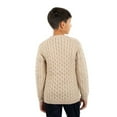 thumbnail image 3 of SAOL Classic Aran Cable Sweater for Kids: Crew Neck, 100% Merino Wool Celtci Knit, Made in Ireland, 3 of 3
