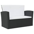 thumbnail image 3 of vidaXL 16 Piece Garden Lounge Set with Cushions Poly Rattan Black, 3 of 5