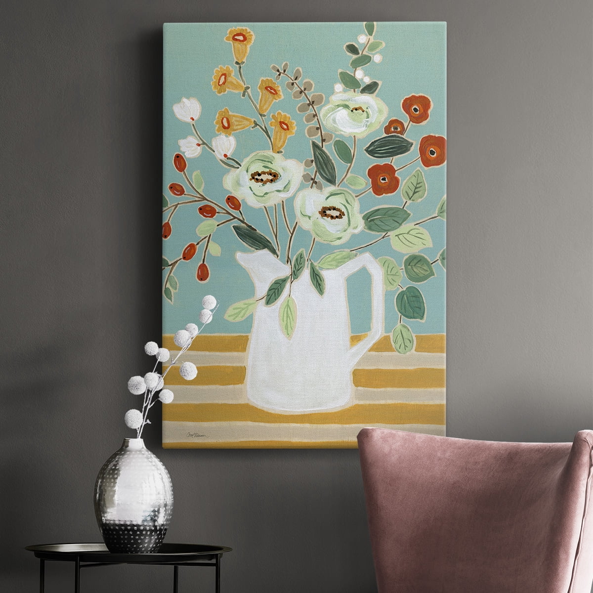 Joyful Blossoms II Premium Gallery Wrapped Canvas - Ready to Hang
