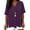 A-Purples, variant on Oversized High-Low T-Shirt, Casual Solid Print Side Split Button Short Sleeve V-Neck Tees, Women’s