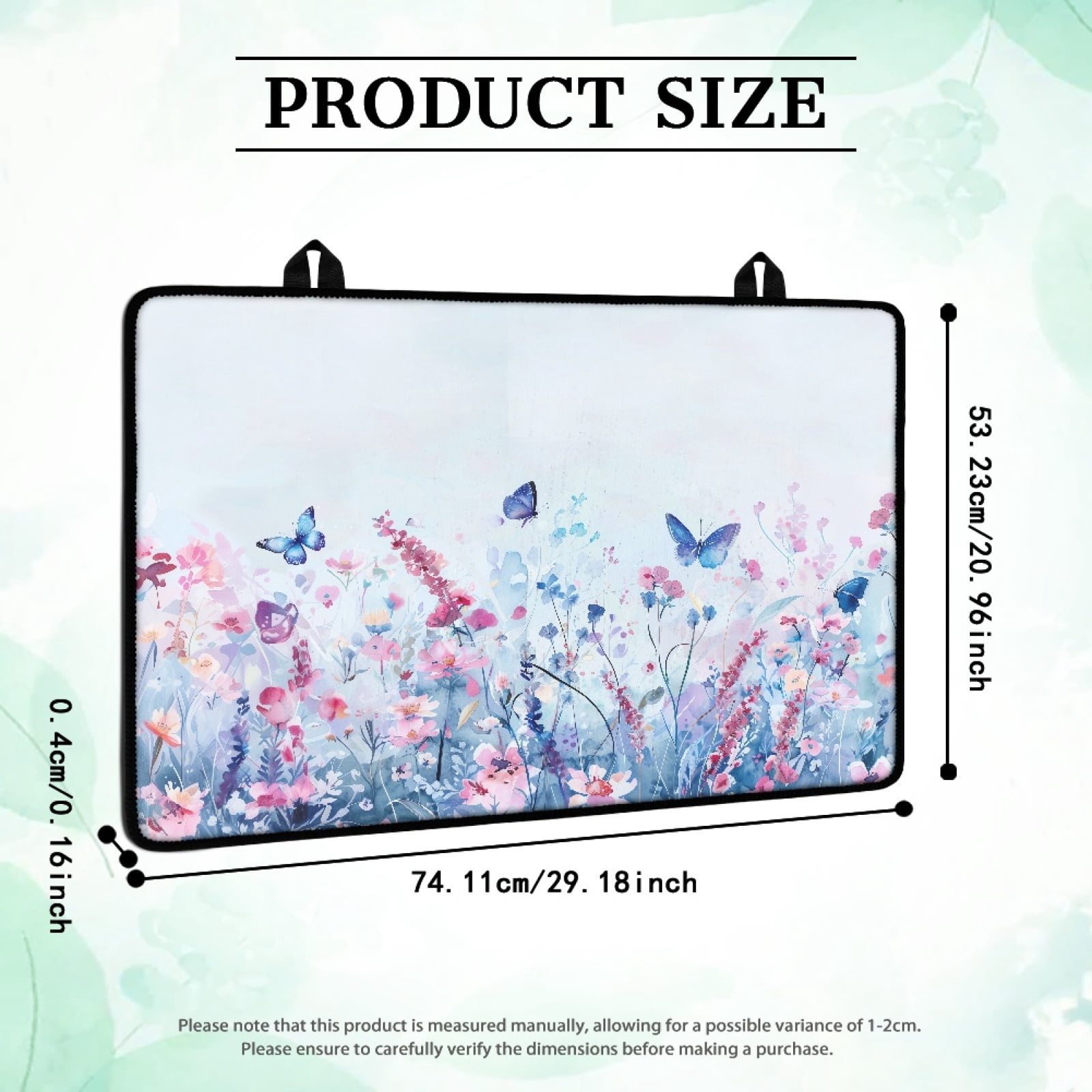 ZIATUBLE Stove Top Covers for Electric Stove Anti-Scratch Flat Induction Cooktop Cover Ceramic Glass Stove Top Protector Mat with Rubber Backing, 29 x 21 Inch, Butterfly Floral