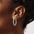 thumbnail image 3 of Stainless Steel Polished With Cz 2.5mm Hinged Hoop Earrings (24.6 X 24.75) Made In China sre1376, 3 of 5