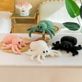 thumbnail image 7 of Tailed Spider Plush Toy Throw Pillow Realistic Crawling Animal Soft Stuffed Doll for Home Decor Halloween Party Favor Unique Gothic Collectible Cuddly Companion, White, 10 Inch, 7 of 7