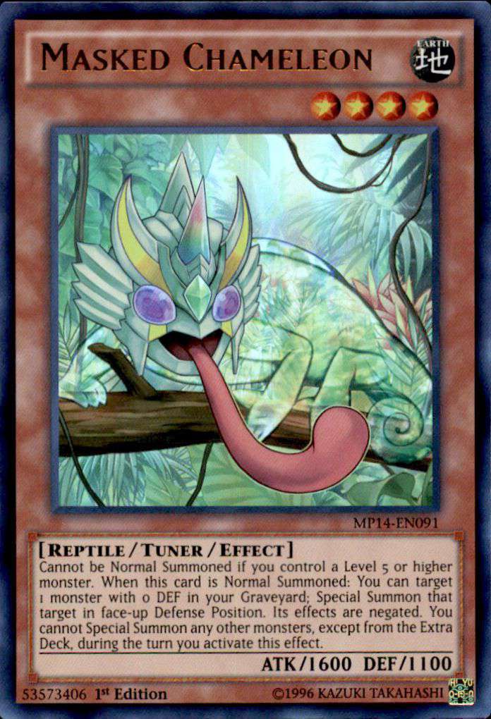 YuGiOh 2014 Mega Tin Ultra Rare Masked Chameleon MP14-EN091