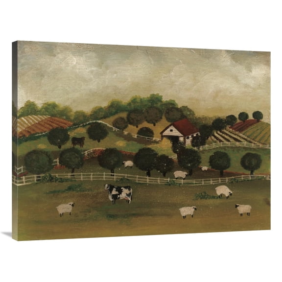 Global Gallery's 'A Day at the Farm II' by David Carter Brown Stretched Canvas Wall Art