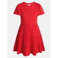 thumbnail image 5 of Time and Tru Women's and Women’s Plus Cotton Swing Dress with Short Sleeves, Sizes XS-4X, 5 of 5