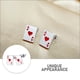 thumbnail image 5 of 1 par de exquisitos accesorios de diseño de póquer para pendientes de oreja de niña, 5 of 5