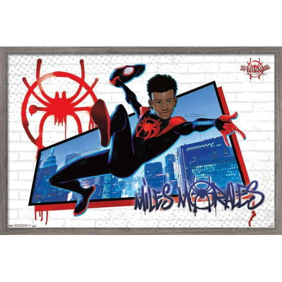 Marvel Cinematic Universe - Spider-Man - Into The Spider-Verse - Miles Wall Poster, 14.725" x 22.375", Framed