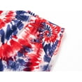 thumbnail image 6 of Beezizac Girls Pajamas Tie Dye Blue & Red Swirl 4th of July Independence Day Soft Short Sleeves PJ Set Big Kid Size 14, 6 of 7