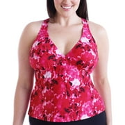 Faded Glory - Women's Plus Print Crisscross Tankini Top