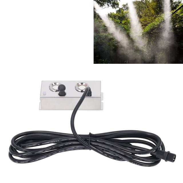 Mist Maker Fogger, Stable 4.5L/H Ultrasonic Fogger 2 Head High Strength 36V IP67 Water Proof Dense with Independent Fusing for Greenhouse